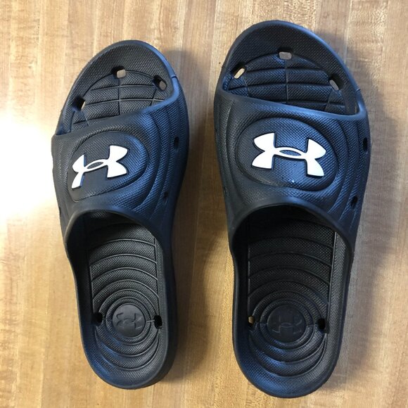 Under Armour Black Sandals Slides - Picture 1 of 6